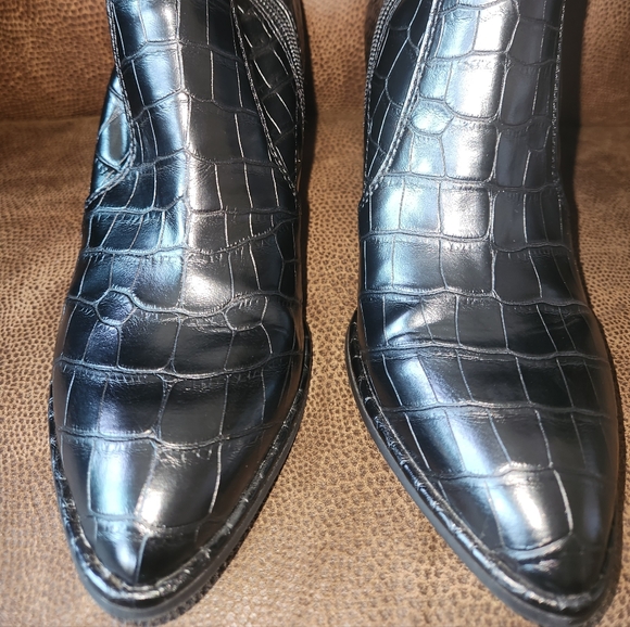 HTF Sassy Fierce Sexy Marc Fisher OTK Black Croc Embossed Boots - Picture 10 of 16